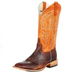 Horsepower Men's Horse Power Top Hand Sienna Smooth Ostrich 13in. Orange Top Boot