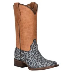 Circle G Kids Turquoise Leopard Foot Honey Shaft Cowgirl Boot