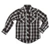 Wrangler Boys Black Plaid Snap Shirt -Cinc Clothing Shop 145840 default l