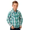 Boy's Roper Light Blue Plaid Shirt With Snaps -Cinc Clothing Shop 145910 default l