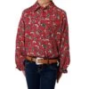 Roper Girl's Western Red Western Print Blouse With Snaps -Cinc Clothing Shop 145911 default l
