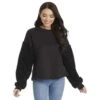 Mud Pie Women's Layla Black Sherpa Sleeve Sweatshirt -Cinc Clothing Shop 146263 default l