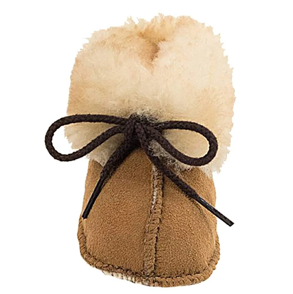 Minnetonka Girl's Minnetonka Golden Tan Sheepskin Bootie 4 Minnetonka Girl's Minnetonka Golden Tan Sheepskin Bootie - Image 2