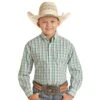 Boy's Panhandle Emerald Plaid Shirt -Cinc Clothing Shop 146537 default l