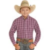 Panhandle Boy's Purple Plaid Button Shirt -Cinc Clothing Shop 146584 default l