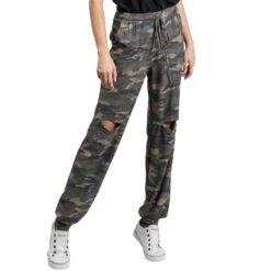 Women's Jodifl Camo Distressed Joggers