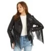 Dear John Denim Inc Women's Talin Black Fringe Jacket -Cinc Clothing Shop 146826 default l