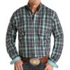 Panhandle Men's Roughstock Turquoise Plaid Buttondown -Cinc Clothing Shop 147244 default l