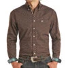 Panhandle Men's Roughstock Brown Printed Buttondown -Cinc Clothing Shop 147250 default l