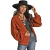 Women's Rock N Roll Cowgirl Rust Open Front Cardigan -Cinc Clothing Shop 147599 default l