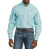 Ariat Men's Casual Series Turquoise Print Fenn Shirt -Cinc Clothing Shop 147717 default l