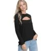 Bombom Women's Black Keyhole Top -Cinc Clothing Shop 148238 default l