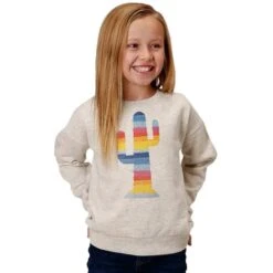 Roper Girl's Cactus Graphic Sweatshirt