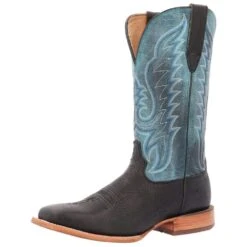 Durango Men`s Arena Pro Black 13in Blue Lagoon Top Square Toe Cowboy Boot
