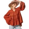 Andrée Women's Rust Bell Sleeve Blouse -Cinc Clothing Shop 149964 default l
