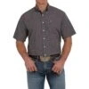 Cinch Men's Navy & Red Plaid Short Sleeve Buttondown