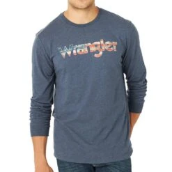 Wrangler Men's American Flag Long Sleeve Graphic T-Shirt