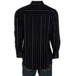 Ely Cattleman Long Sleeve Black With White Stripe Shirt -Cinc Clothing Shop 15202903 97 3