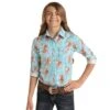 Girl's Panhandle Rodeo Poster Print Snap Shirt -Cinc Clothing Shop 152386 default l