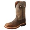 Twisted X Men`s Brown Caiman Print 12in. Grey Top Nano Toe Work Boot -Cinc Clothing Shop 152542 default l