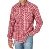 Wrangler Men's Long Sleeve Red Plaid Snap Shirt -Cinc Clothing Shop 152797 default l