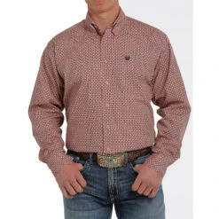 Cinch Men's Faded Burgundy L/S Shirt