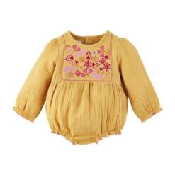 Girl's Embroidered Floral Bubble