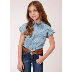 Roper Girl's Amarillo Collection-Purple Sage Pearl Snap Shirt