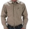 Wrangler Men's Khaki Snap Work Shirt -Cinc Clothing Shop 15419 default l