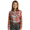 Panhandle Girl's Long Sleeve Plaid Snap Shirt -Cinc Clothing Shop 154200 default l