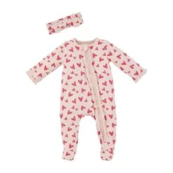 Girl's Mud Pie Valentine's Pink Sleeper