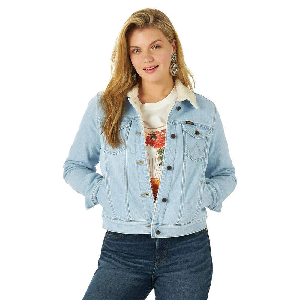 Wrangler Women's Retro Sherpa Lined Western Denim Jacket 3 Wrangler Women's Retro Sherpa Lined Western Denim Jacket