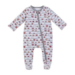 Mud Pie Girl's Valentine's Grey Sleeper
