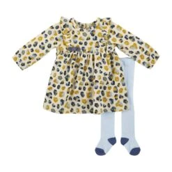 Mud Pie Girl's Leopard Dress With Tights