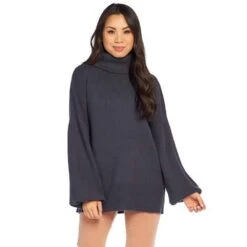 Mud Pie Women's Navy Roxie Turtleneck Sweater