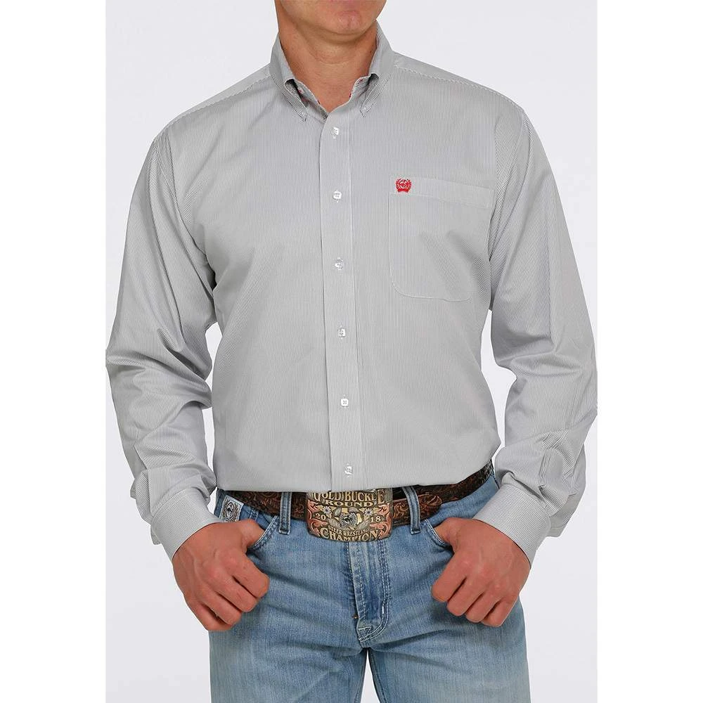 Cinch Men's White/Grey Button Down 3 Cinch Men's White/Grey Button Down