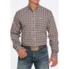Cinch Men's Brown And White Plaid Button-Down Shirt 2 Cinch Men's Brown And White Plaid Button-Down Shirt -Cinc Clothing Shop 155256 default l