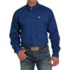 Cinch Mens Solid Blue Button Down Long Sleeve Western Shirt -Cinc Clothing Shop 155280 default l