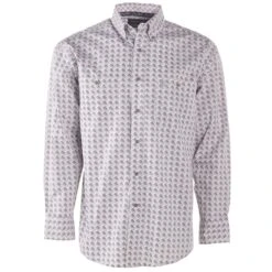 Wrangler Men's George Strait Purple Print Long Sleeve Button-Down Western Shirt