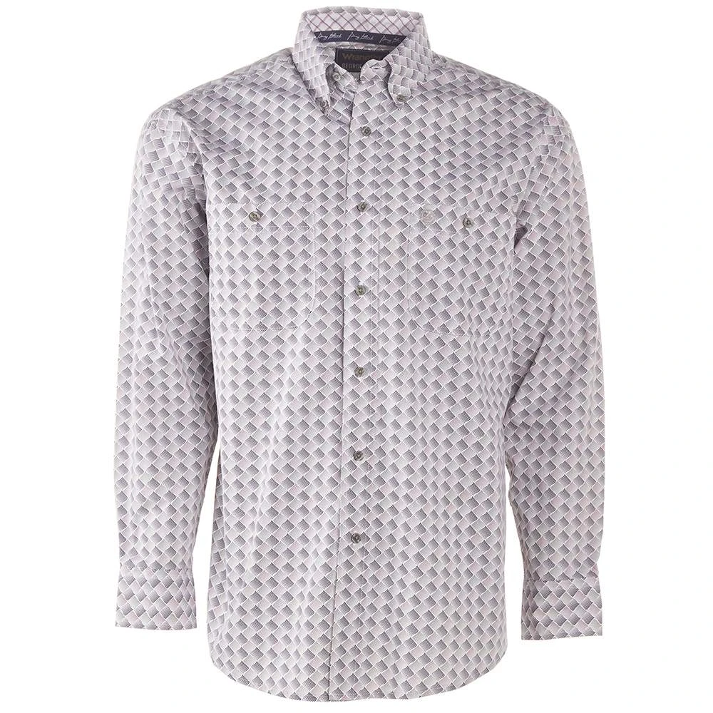 Wrangler Men's George Strait Purple Print Long Sleeve Button-Down Western Shirt 3 Wrangler Men's George Strait Purple Print Long Sleeve Button-Down Western Shirt