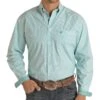 Panhandle Men's Turquoise Micro Stripe Long Sleeve Button Down -Cinc Clothing Shop 155745 default l