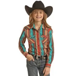 Rock & Roll DenimGeo Stripe Snap