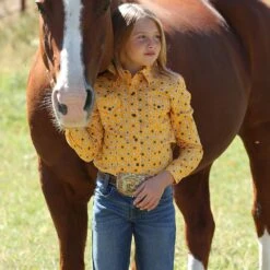 Cruel Girl Girl Geometric Print Western Shirt