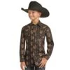 Rock & Roll Denim Boys Long Sleeve Dale Snap Shirt -Cinc Clothing Shop 156389 default l