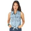 Wrangler Women's Sleeveless Tie Front Top -Cinc Clothing Shop 156456 default l