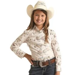 Panhandle Girls Desert Scene Print Long Sleeve Snap Shirt -Cinc Clothing Shop 156648 default l b59154aa a364 44db bbe9 28e881836893