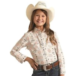 Panhandle Girls Aztec Print Snap Shirt