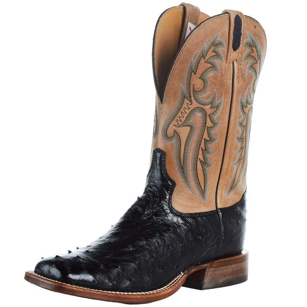 Tony Lama Men`s Black Full Quill 11in. Beige Top Boot 3 Tony Lama Men`s Black Full Quill 11in. Beige Top Boot