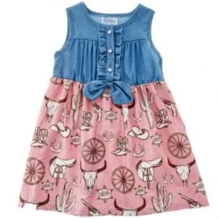 Shea Baby Girl's Denim And Sheriff Print Dress