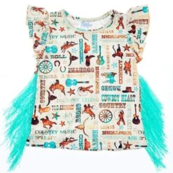 Shea Baby Girl's Country Music Top With Fringe